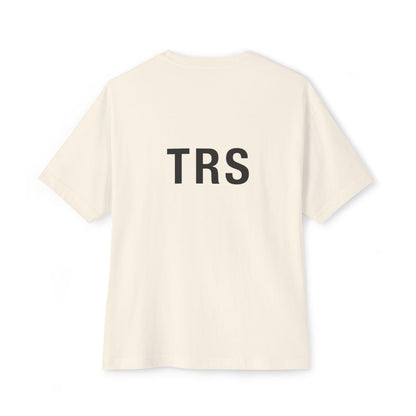 TRS Monogram oversized boxy tee — back print, Natural