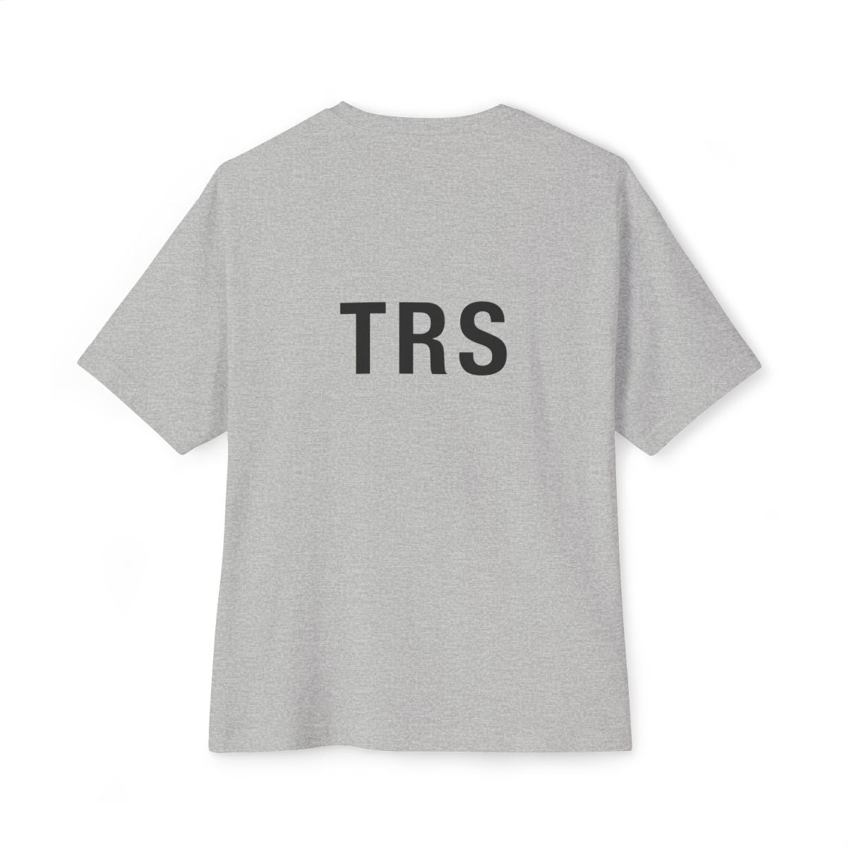 TRS Monogram oversized boxy tee — back print, Athletic Heather