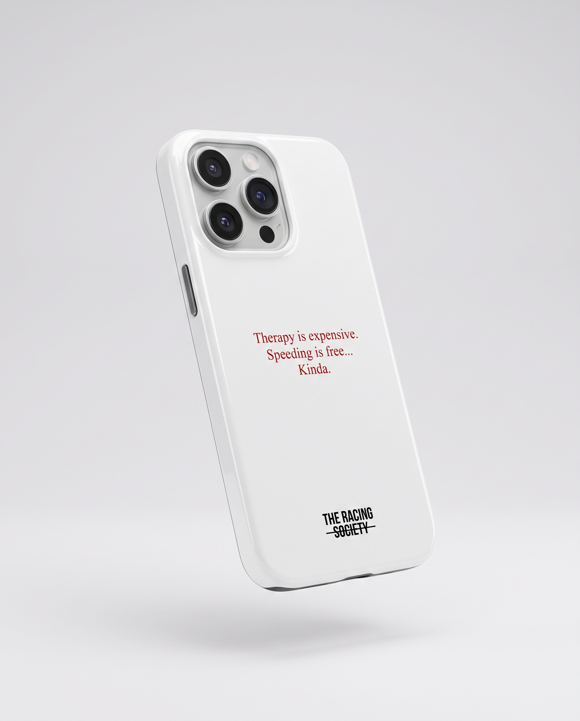 Therapy Is Expensive iPhone case hero shot — The Racing Society