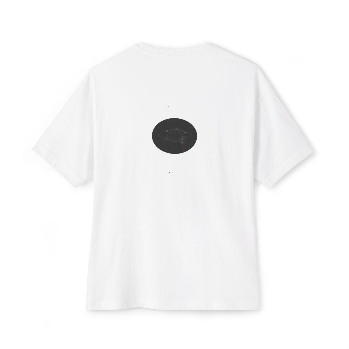We Don't Discuss Numbers oversized boxy tee — back print, White