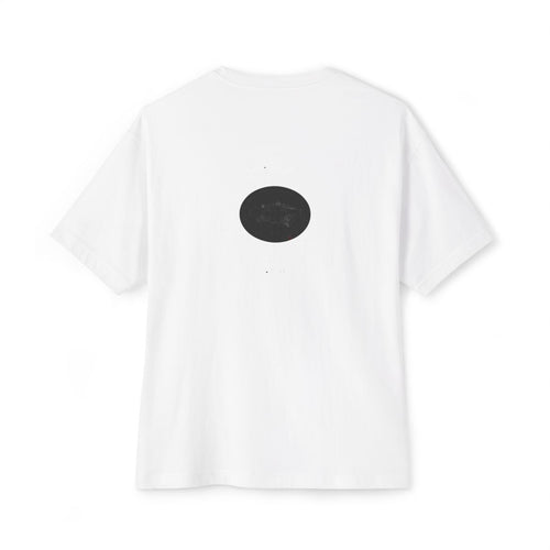 We Don't Discuss Numbers oversized boxy tee — back print, White