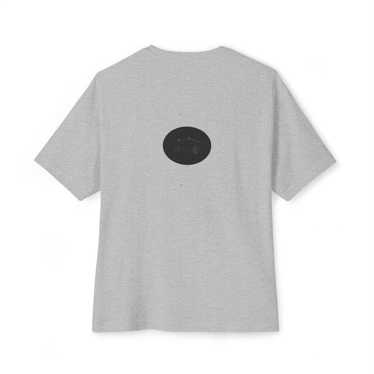 We Don't Discuss Numbers oversized boxy tee — back print, Athletic Heather