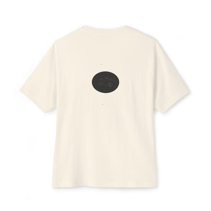 We Don't Discuss Numbers oversized boxy tee — back print, Natural